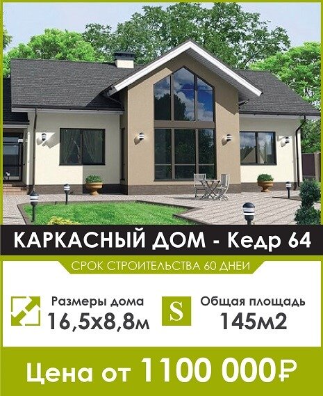 каркасный дом кедр 64